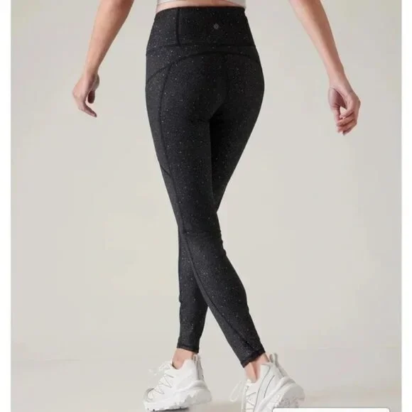 Athleta Black/Gray Reflective Rainier Leggings -- XL - Picture 2 of 6